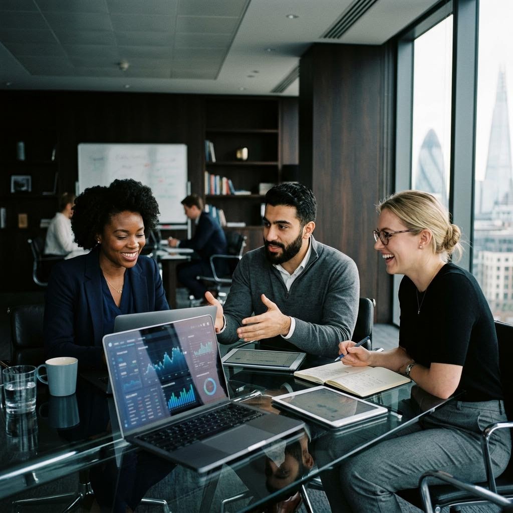 Analystenteam bei der Marktanalyse